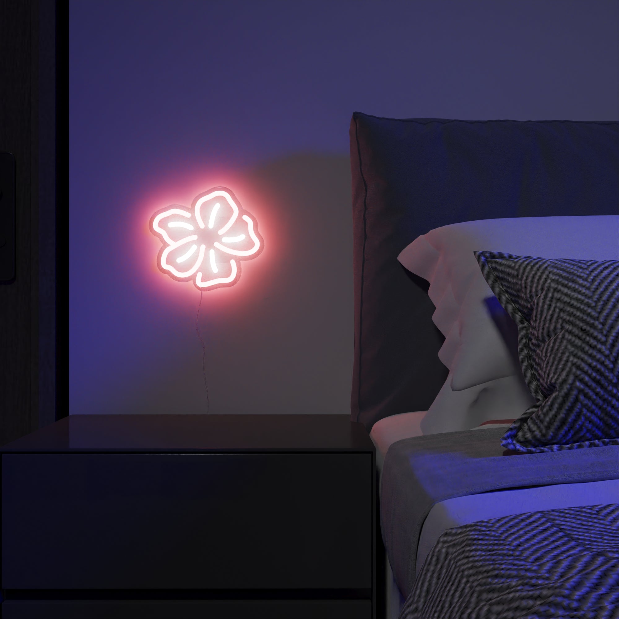 Aloha Flower, Zeichen aus Neon-LEDs